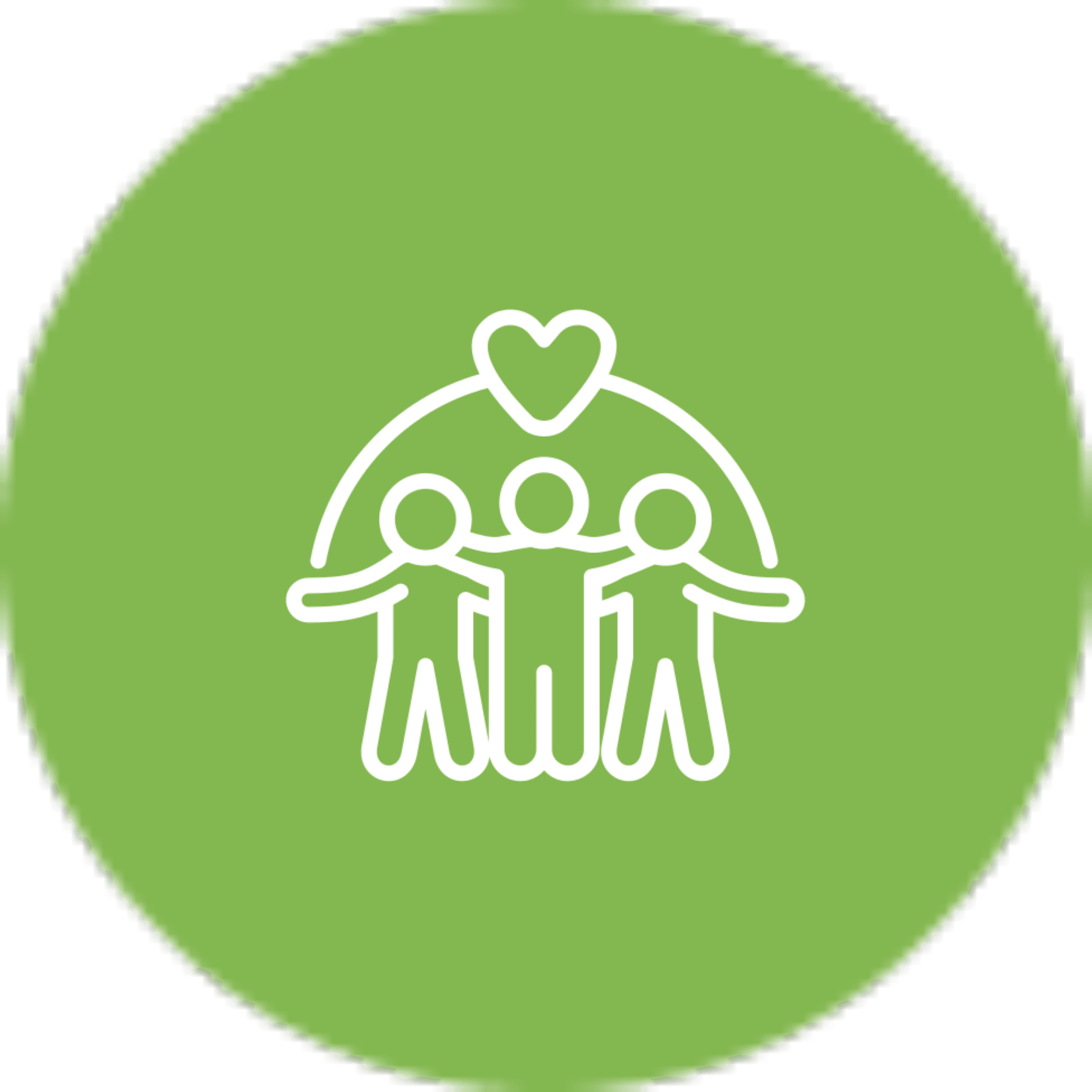 Community support symbol in green circle