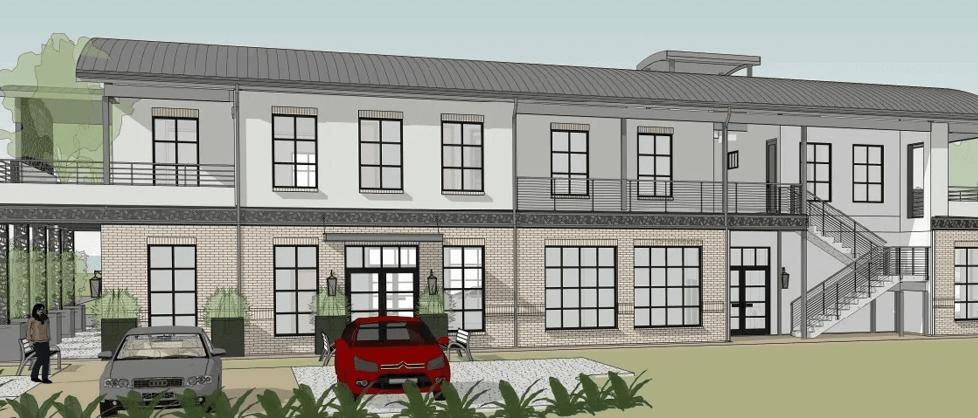 Architectural design of a two-story structure